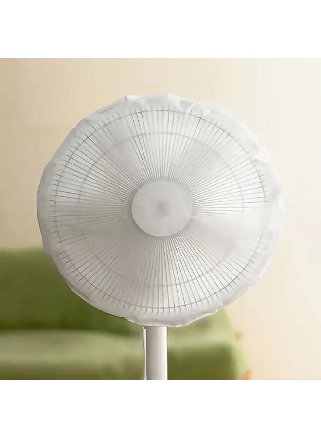 White Round Fan Cover Waterproof Dustproof for Electric Fans Commercial Cleaning - Image 2